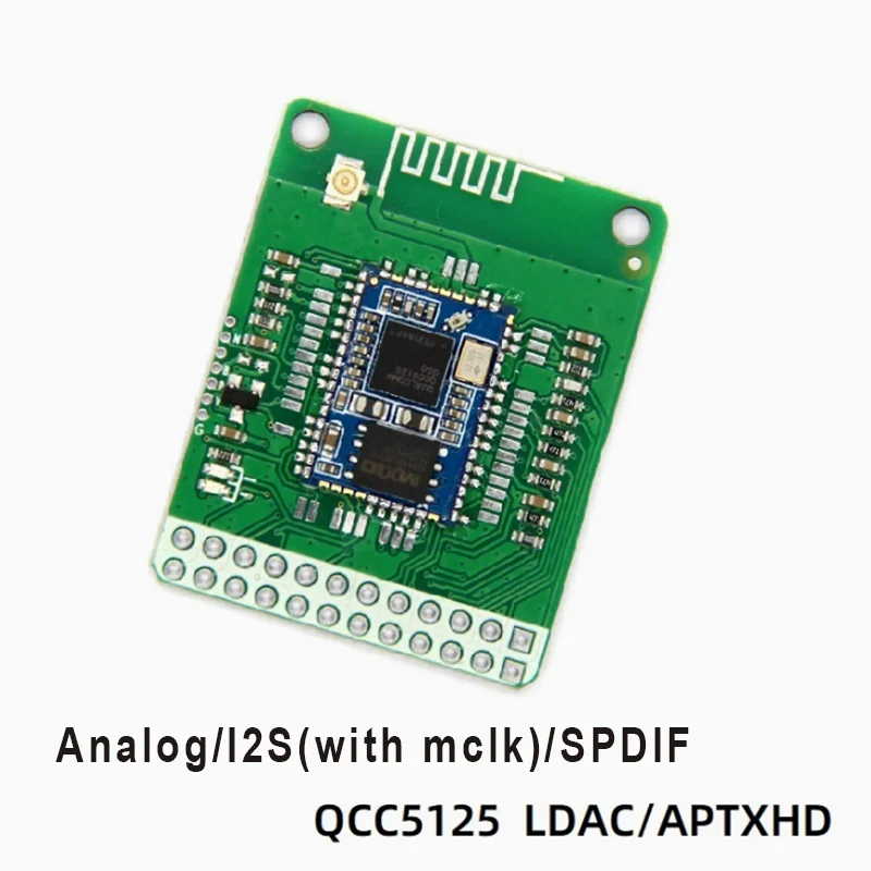 1pcs LDAC Lossless QCC5125 BT.5.1 Módulo de áudio estéreo APTX/APTXLL/APTXHD Decodificação SPDIF Analógico I2S