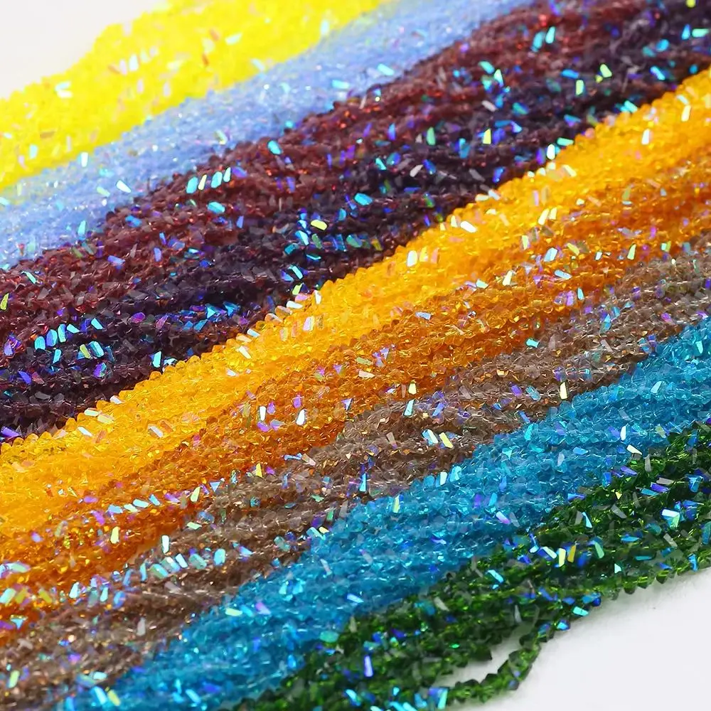 3mm 125pcs1 Strand High Bright Triangular Shiny Triangle Crystal Glass Beads for DIY Necklace Bracelet  Handmade Jewelry Making