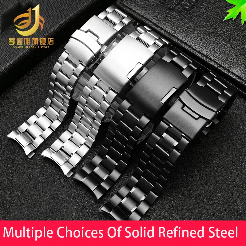 Curved stainless steel strap and bracelet For Casio EFV 540 EFS S510 EFB 650 MTP 1375 Metal strap Men\'s Fine Steel Watch Band