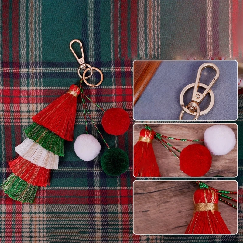 Handmade Tassels Christmas Ornament Ethnic Hanging Charm Bag Pendant Key Ornament Suitable for Festival Home Dropship image 4
