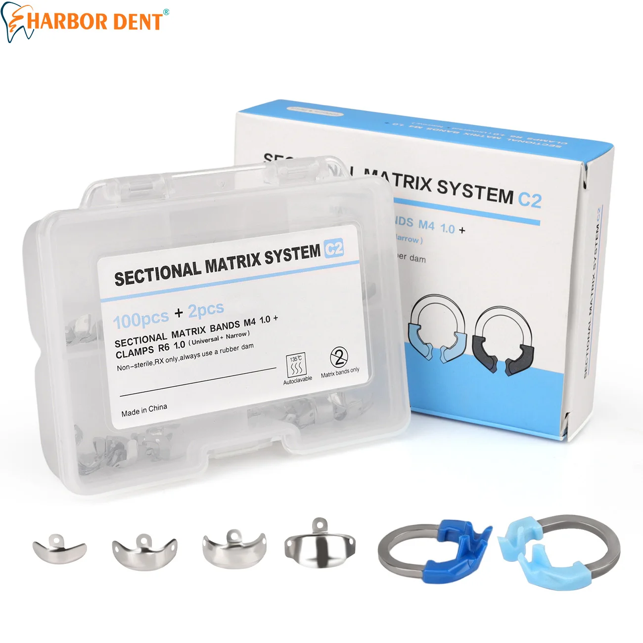 

102Pcs Dental Matrix Bands Nickel Titanium Clamping Ring Sectional Matrix System Autoclavable Dentistry Tools