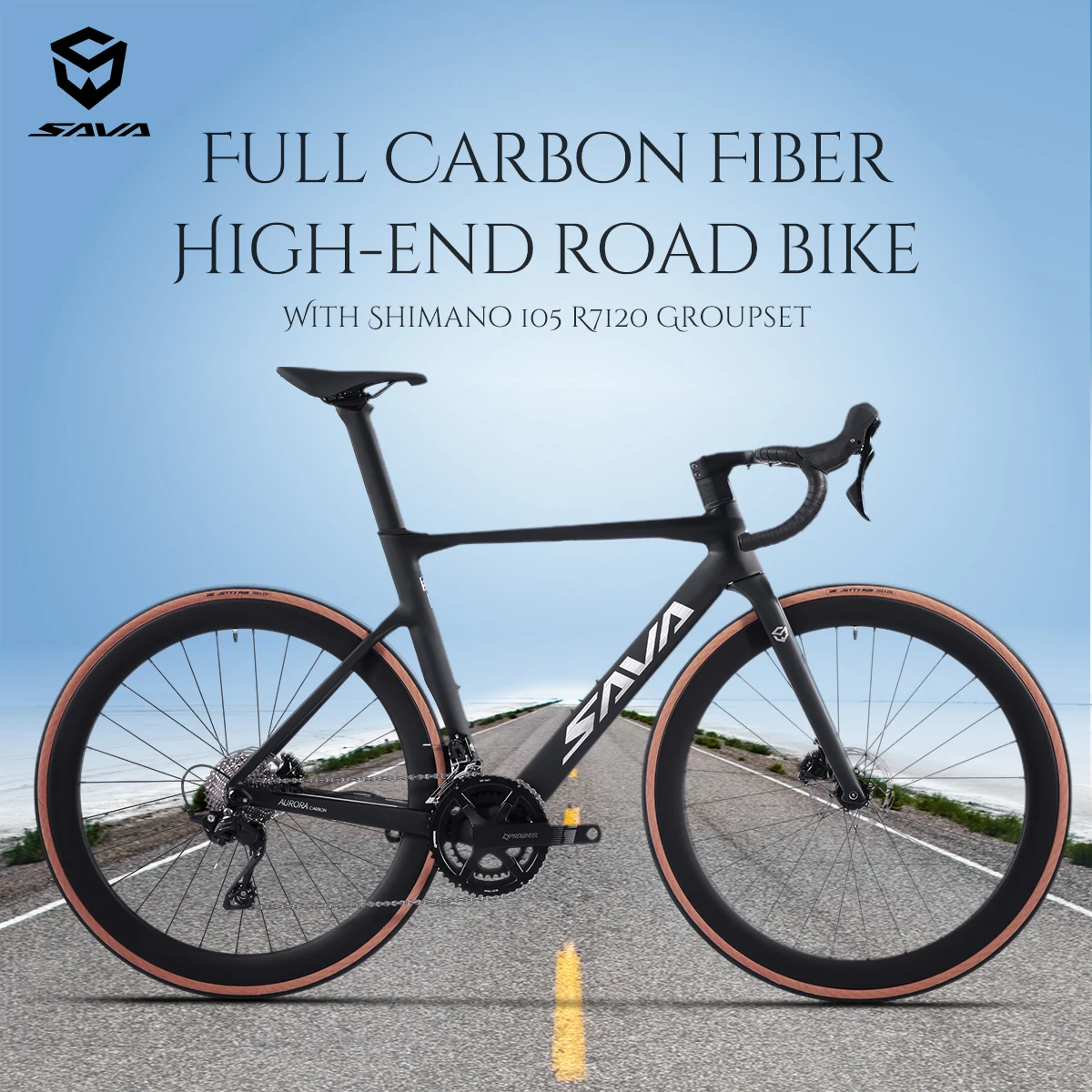 

SAVA R08-7120 Full Carbon Fiber Road Bike 24 Speed with SHIMAN0 105 R7120 Kit 2*12 24 Speed Road Bike Race Bike