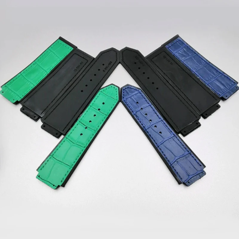 

Genuine Cowhide Leather Watch Strap for Hublot Yubo Silicone Strap Classic Fusion Big Bang Series Elegant Watchbands 19x26mm
