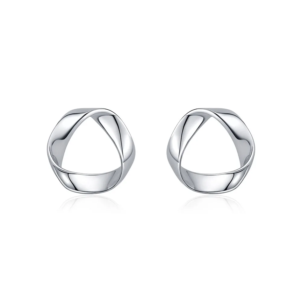 

Apexelle Luxury Jewelry 925 Sterling Silver Stud Earrings Minimalist Wavy Metallic Texture Earrings For Women Jewelry