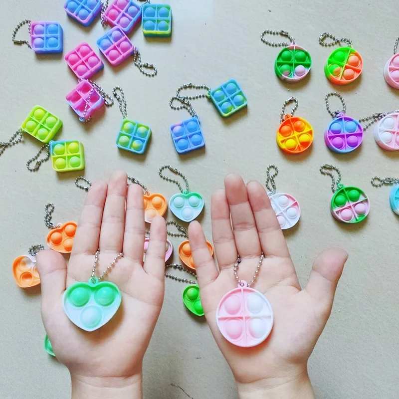 6Pcs Mini with Key Chain Press Bubbles for Toy Adults Birthday Party Gifts Decoration Wedding Guest Gifts Carnival Prizes Gift view 2
