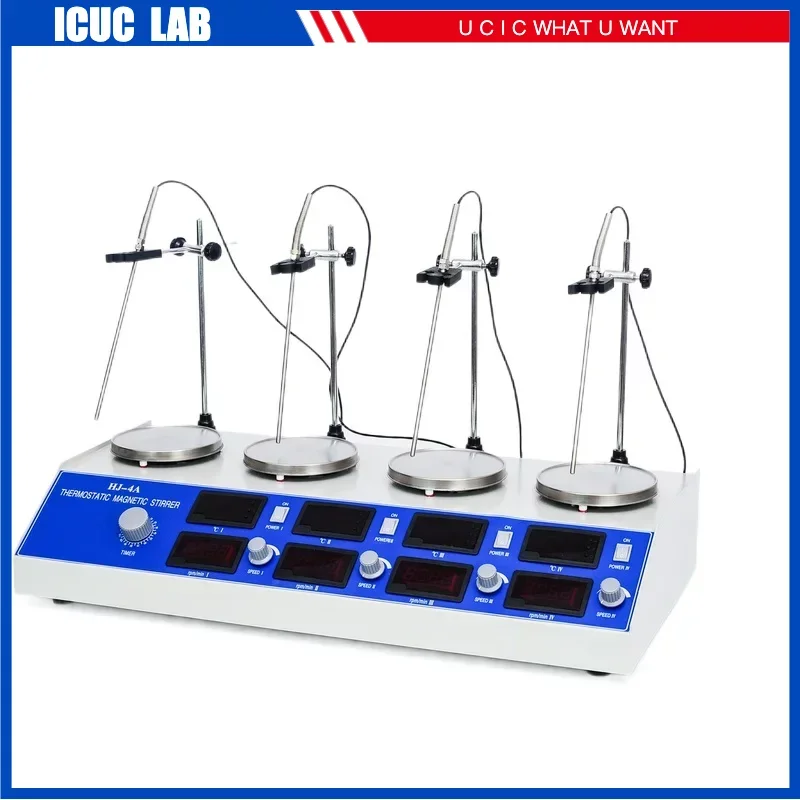 HJ-4A Lab Digital 4 Positions x 2000ML Hotplate Thermostatic Magnetic Stirrer Mixer Machine