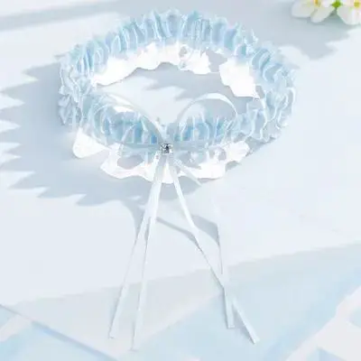 

Bride Garter Bridal Lace Bowknot Thigh Garter Sexy Leg Band Wedding Accessory Blue All Match Purity