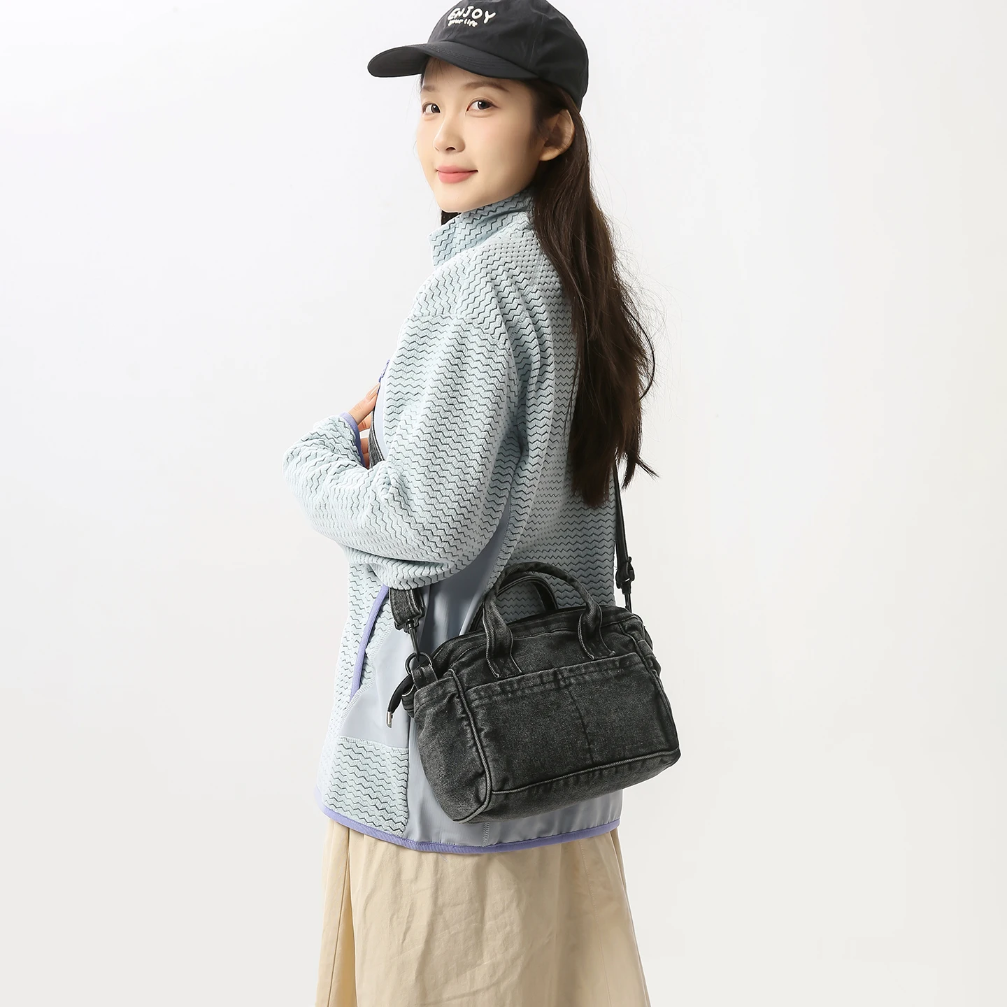 

Large Denim Women's Bag Retro Black Shoulder Bag New Jeans Messenger Bag Y2K Eco Bag Korean Shopper Tote Handbag Designer Pocket