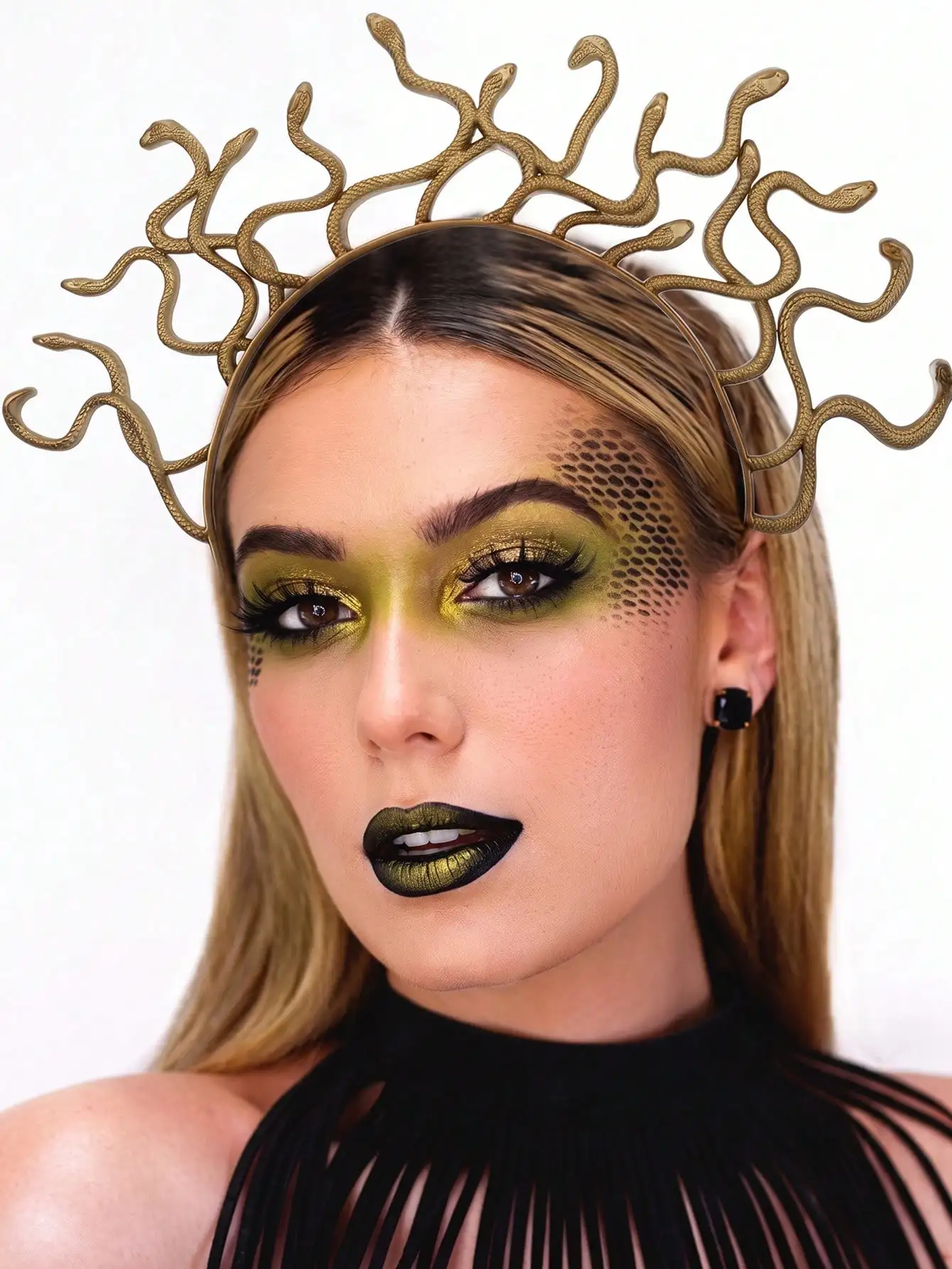 5 Pack Medusa Snake Headbands Gold Costume Accessories - Greek Mythology Headpiece For Halloween, Cosplay, Parties, Women, Girls