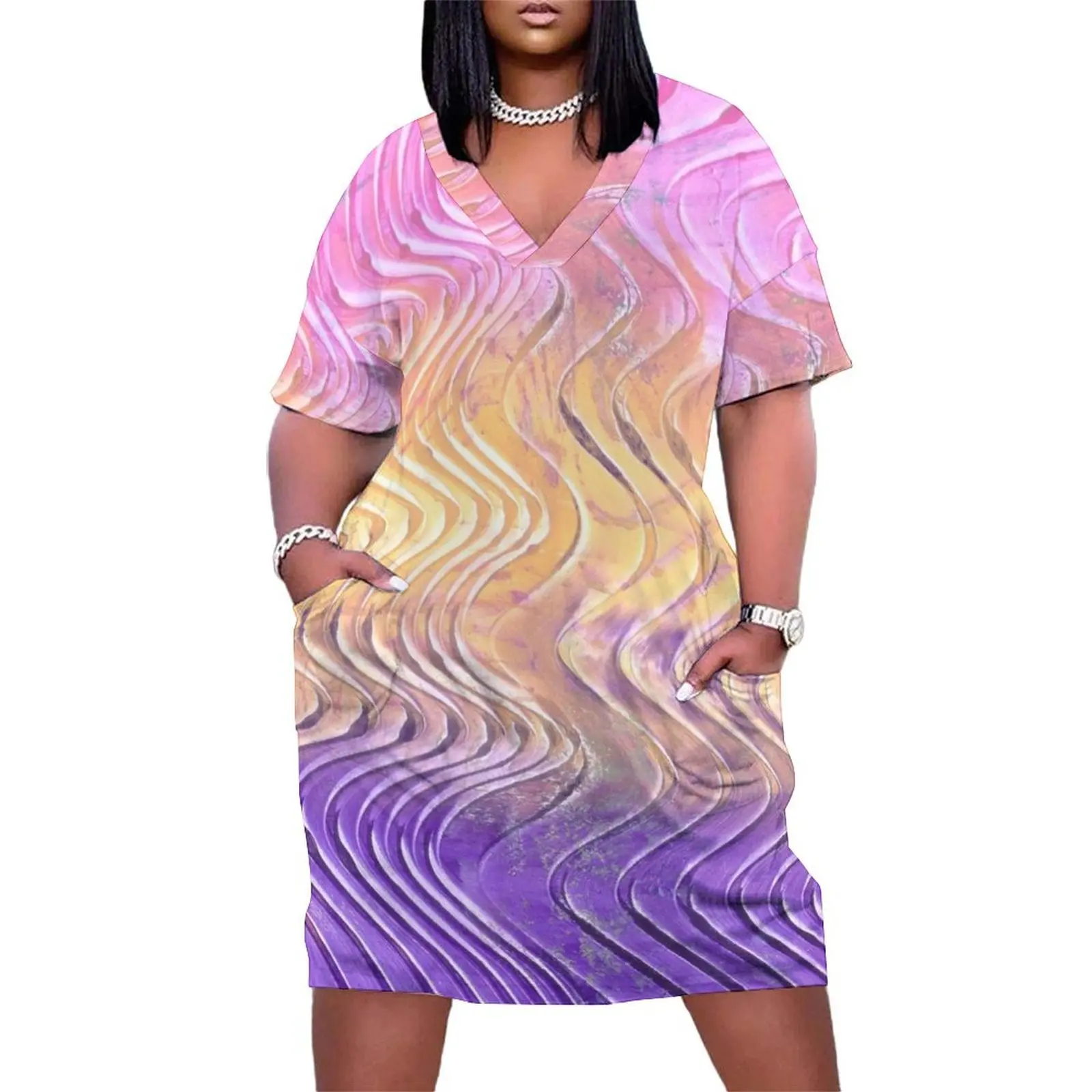 

Easter Egg Wave Loose Pocket Dress party dresses women beach outfits for women evening dresses luxury 2025 women clothes