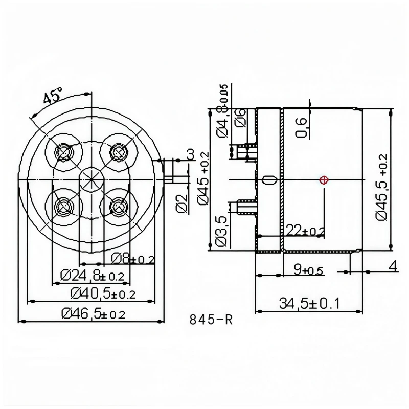 Neue 4-polige elektronische Röhrensockel 845R-G 4-polige Phosphorkupfer-vergoldete Röhrensockel, geeignet für 845 und andere elektronische Röhren – Detail 4