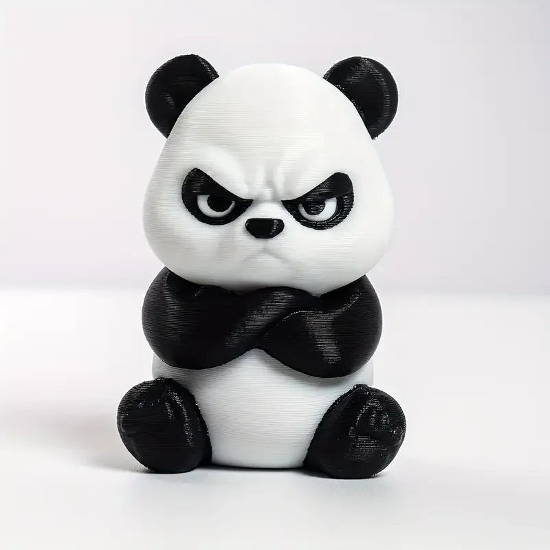 3D Printed Angry Panda Figurine Adorable Grumpy Panda Desk Ornament For Home Office Shelf Fun Collectible Gift for Panda Lovers