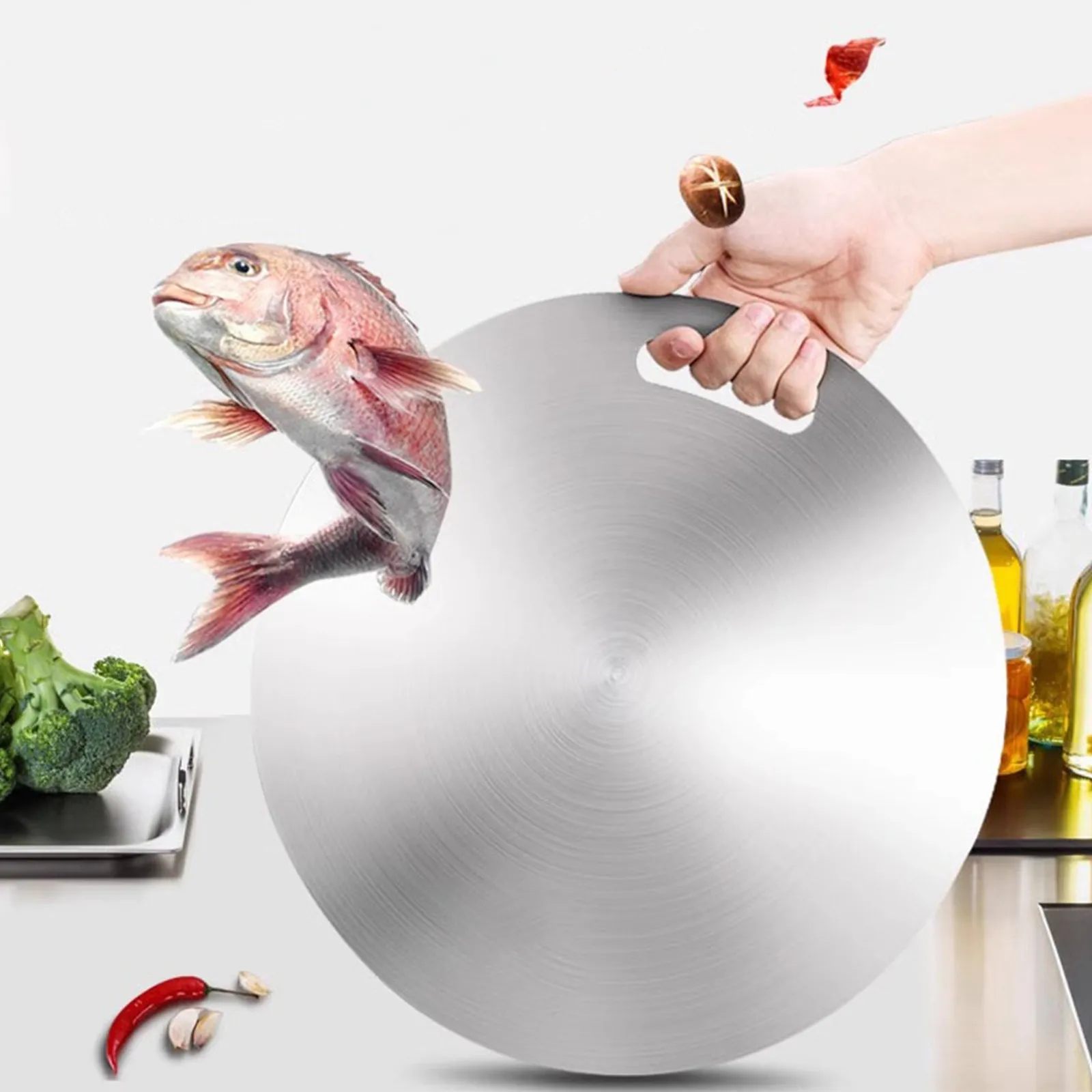 

Титановые разделочные доски для кухни, утолщенная пищевая портативная бытовая разделочная доска из нержавеющей стали для фруктов и овощей