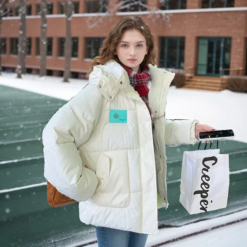 

Women's Winter Parkas Coats Tops Female Hooded High Collar Warm Cotton Jacket Thicken Warm Bread Jacket Women's Clothing 2025