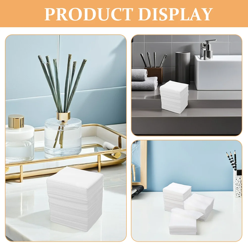 100 szt. Włókninowych płatków do demakijażu, miękkie, wielokrotnego użytku, do nakładania tonika na twarz, kwadratowe, do usuwania makijażu z oczu i ust, przenośne, niezbędne w podróży.