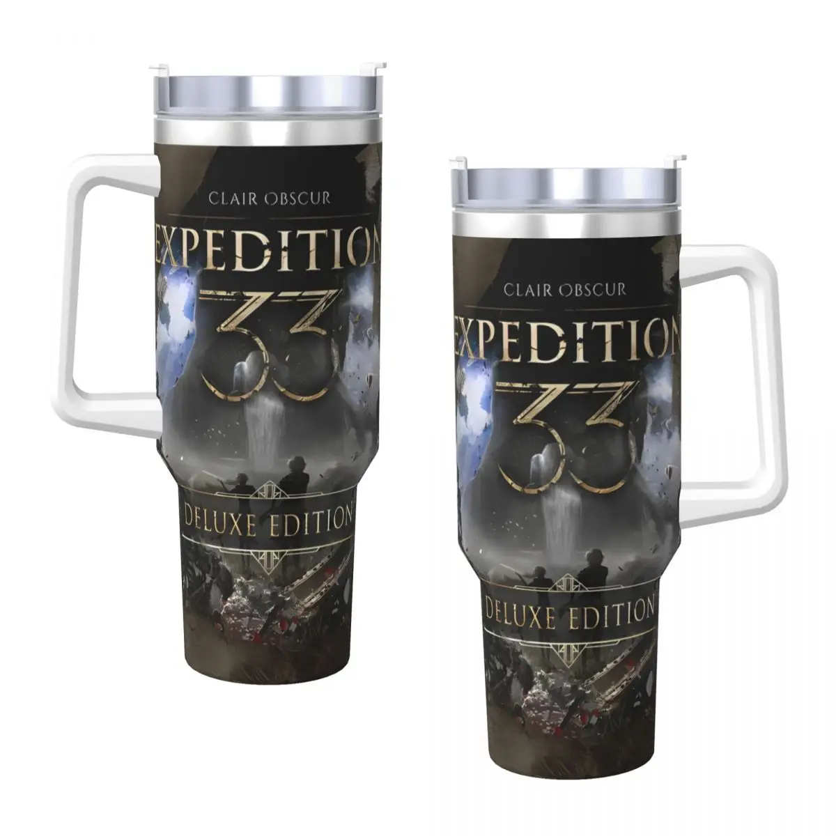 

Expedition 33 Maelle Gustave Lune Sciel Game Tumbler Cold Drink Water Bottle Insulated Graphic Camping Car Mugs