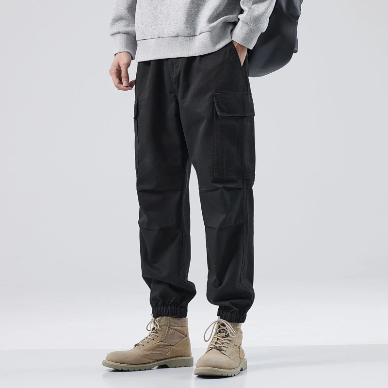 

Spring and Autumn Multi Pocket Work Pants Men's New Casual Pants Retro Pure Cotton Loose Legged Long Pants