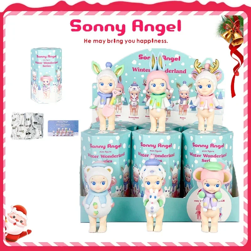 Sonny Angel Blind Box Winter Wonderland Series Mini Anime Figuren Ornamenten Schattige poppen Fans Kinderen Verjaardag Kerstcadeaus