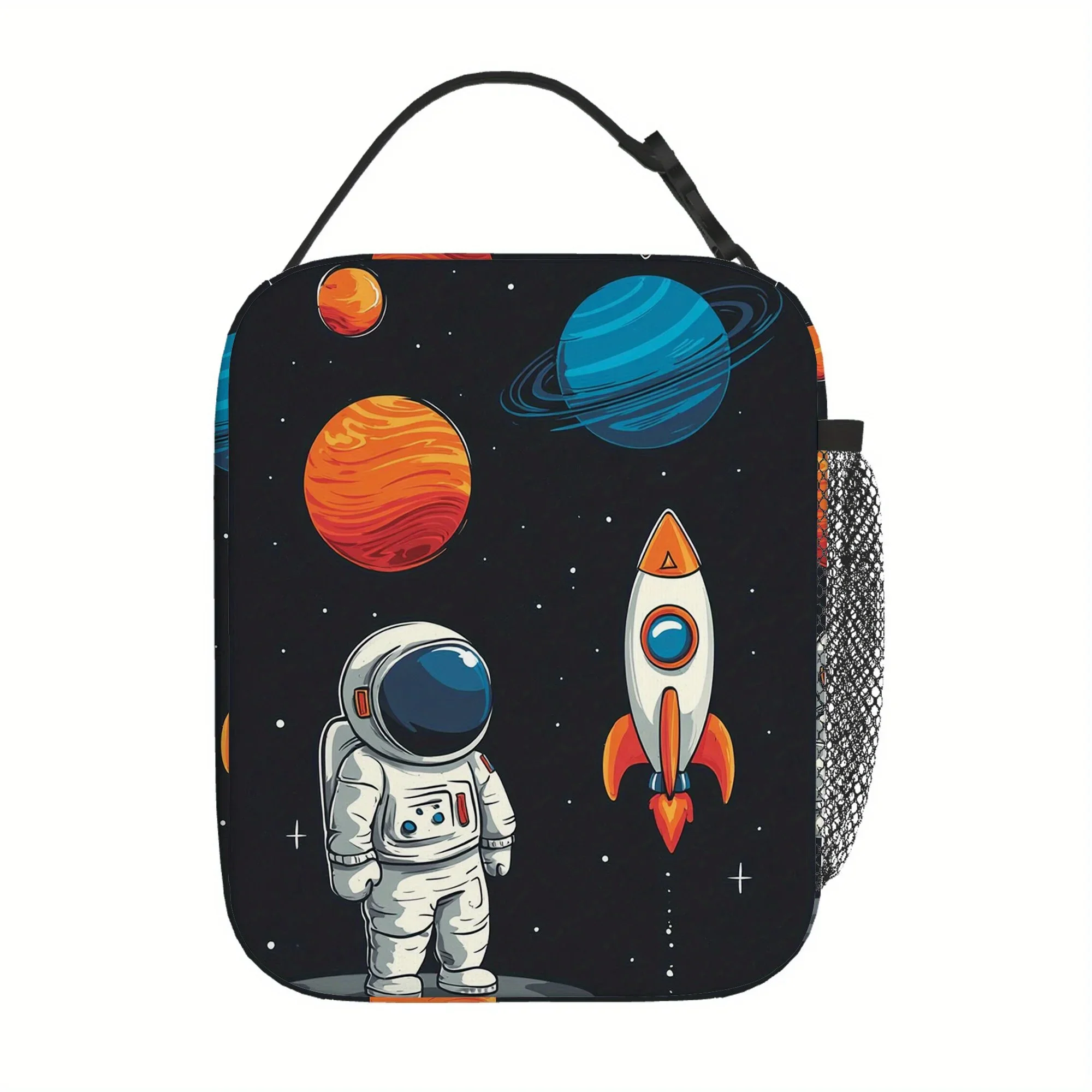 1pc an Insulated Thermal Bag Featuring Astronauts, Rockets, And Planets, Designed for Space Exploration. It Is Not Intended for