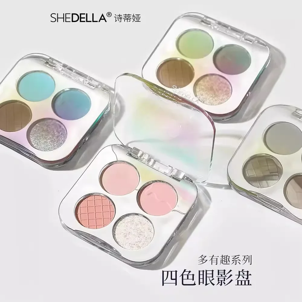 Shedella Multi-Fun Series 4-Color Moon Shadow Disc Pink Smoky Matte Eyeshadow