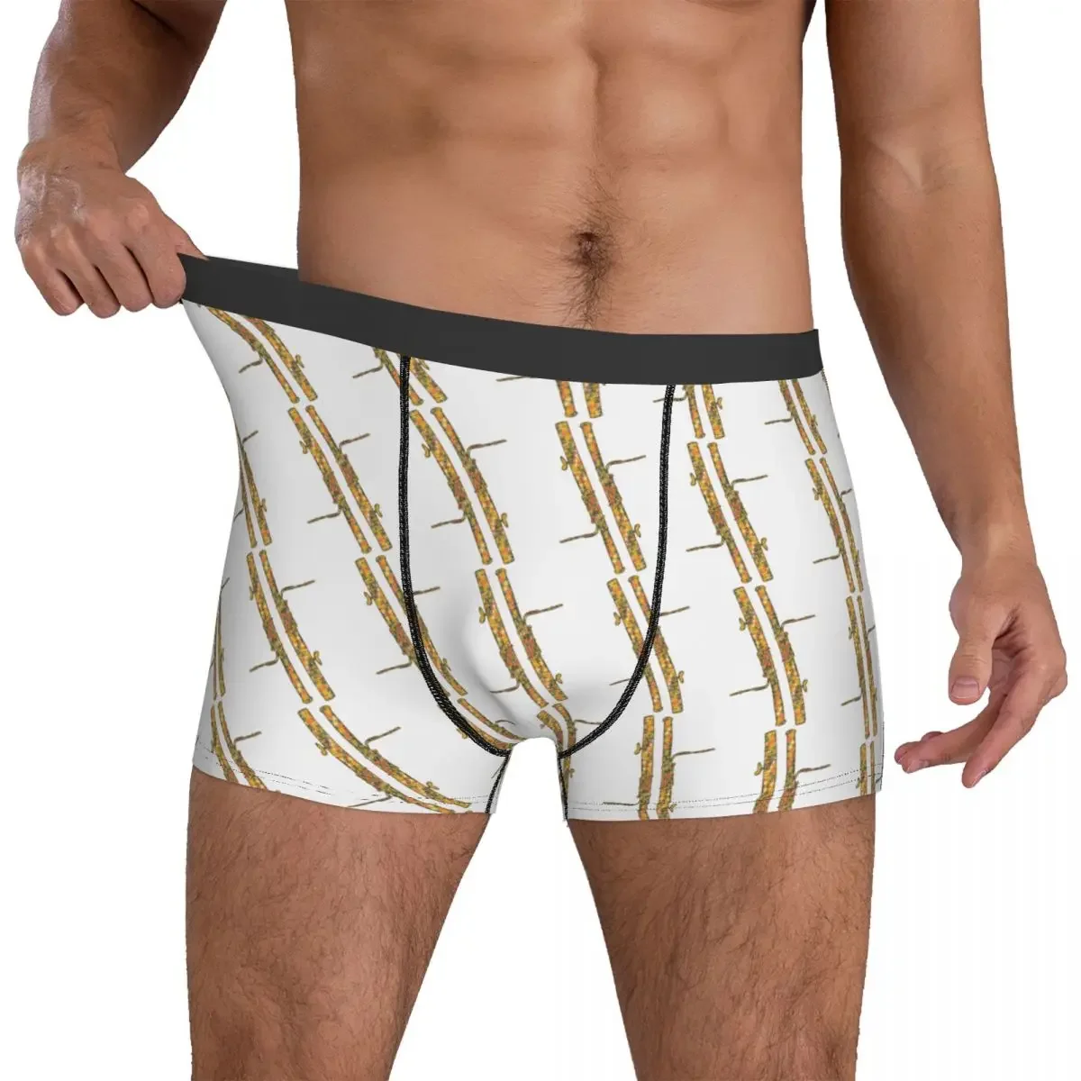 Boxer mutande pantaloncini Bassoon - Bassoon mutandine geometriche intimo traspirante da uomo per Homme Man Boyfriend Gifts