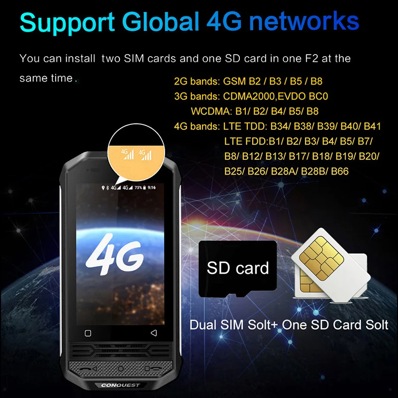 هاتف ذكي أندرويد صغير متين ، شبكة 4G عالمية مفتوحة ، هاتف محمول عن بعد NFC ، IP68