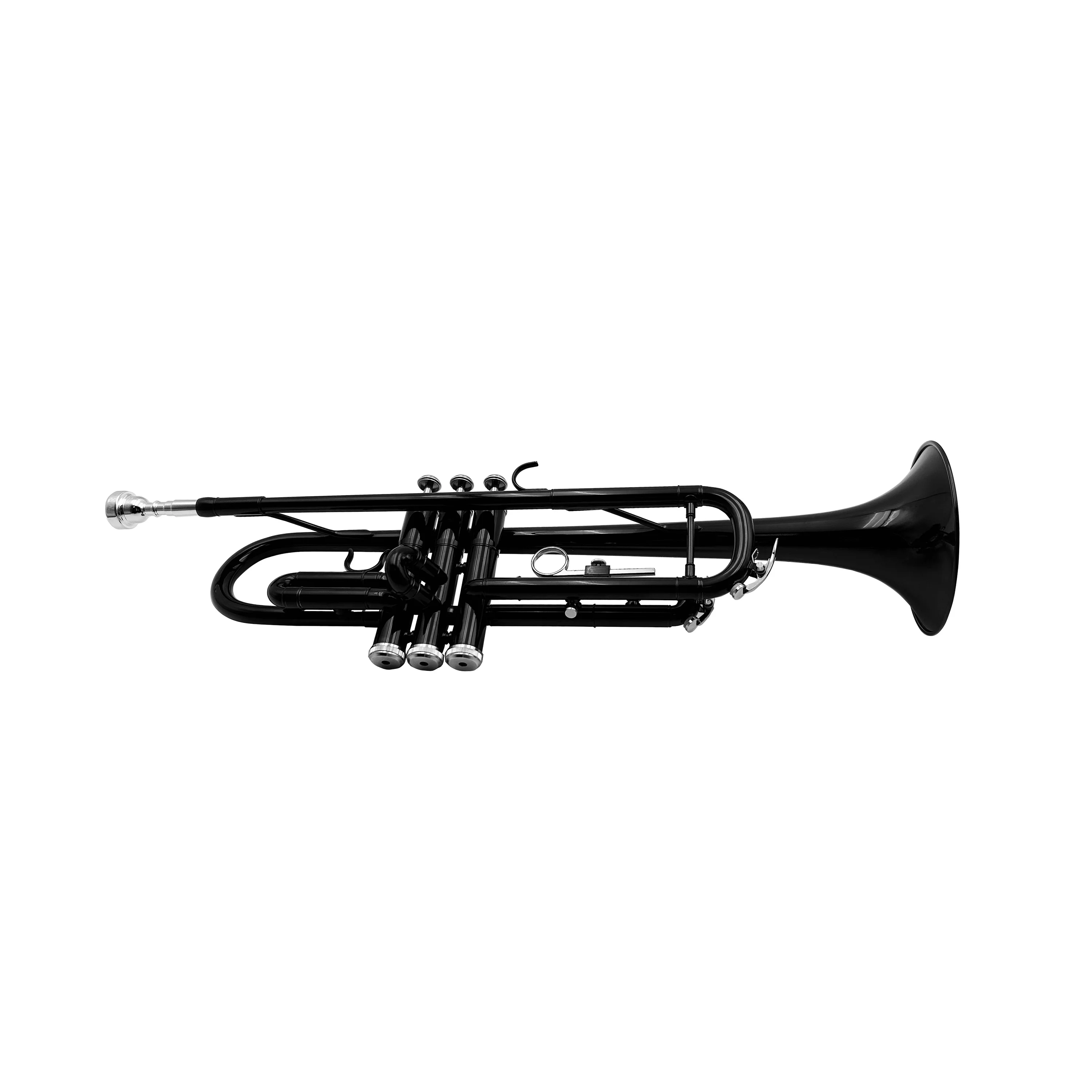 Black BB Trumpet Brass Body Wind Musical Instrument OEM Accepted For Music Learner Daily Practice Rehearsal Performance