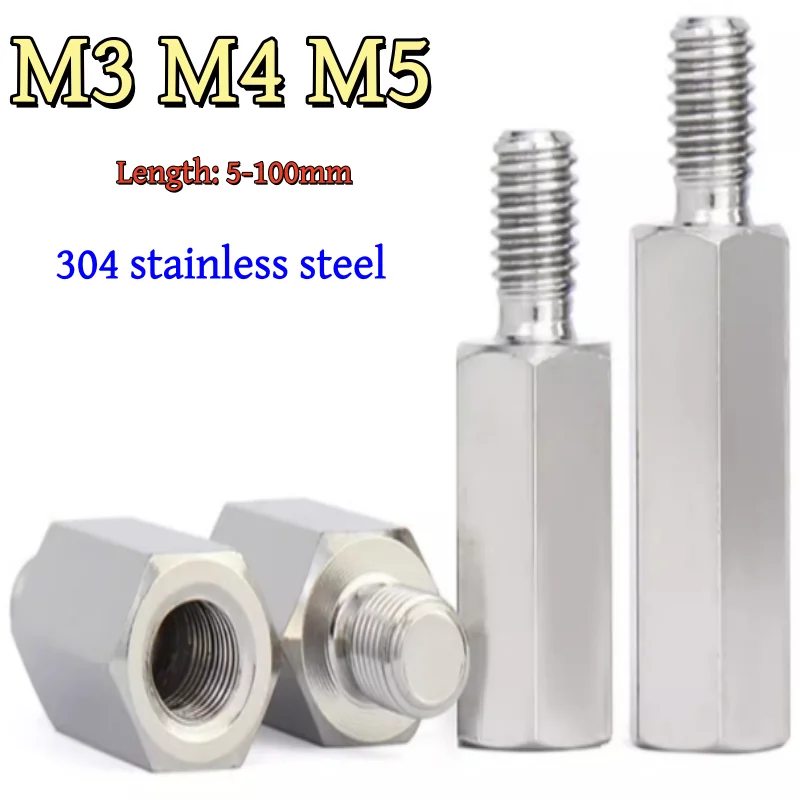304 Stainless Steel Standoff Pcb Support Male Female Hex Board Spacing Screw Column Pillars Spacers Bolt M3m4m5