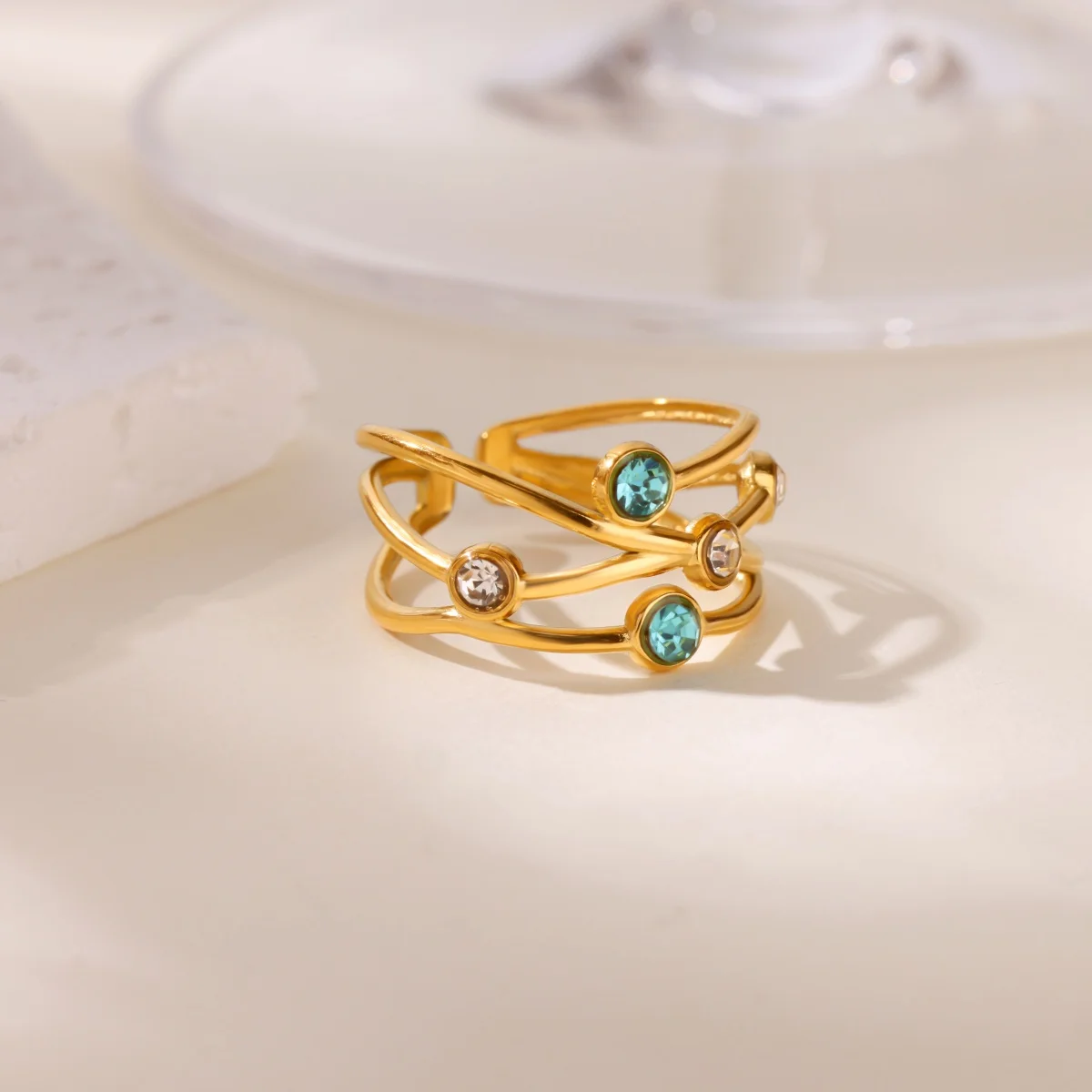 

Wrap Twisted Rings for Women Cubic Zirconia Stainless Steel Ring Femmes Statement Jewelry Daily Party Accessories Wholesale 2025