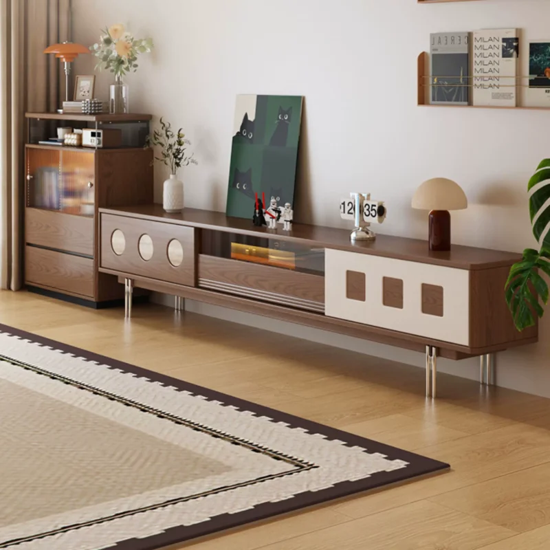 Vintage Design Tv Cabinet Chinese Traditional Simple Rectangle Tv Stand Premium Classic Meuble De Télévision Tv Furniture