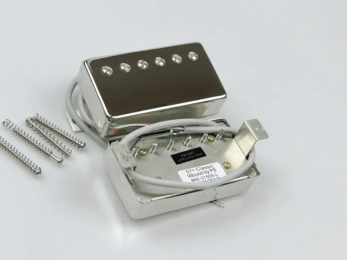 '57 Classic & '57 Classic Plus Humbucker Pickup Set - غطاء النيكل Alnico II (8K & 8.6K) - نغمة PAF العتيقة #5