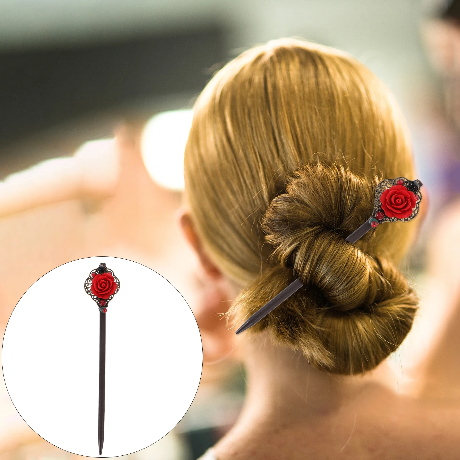 

Exquisite Retro Stick Premium Wood Hairpin Elegant Chinese Hair Fork Durable Women Girls Hair Accessories Festival Party