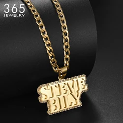 Personalized Custom Double Thick Plated Carving Pendants Double Name Thick Chain With Zircon For Men Women Jewelry Birthday Gift