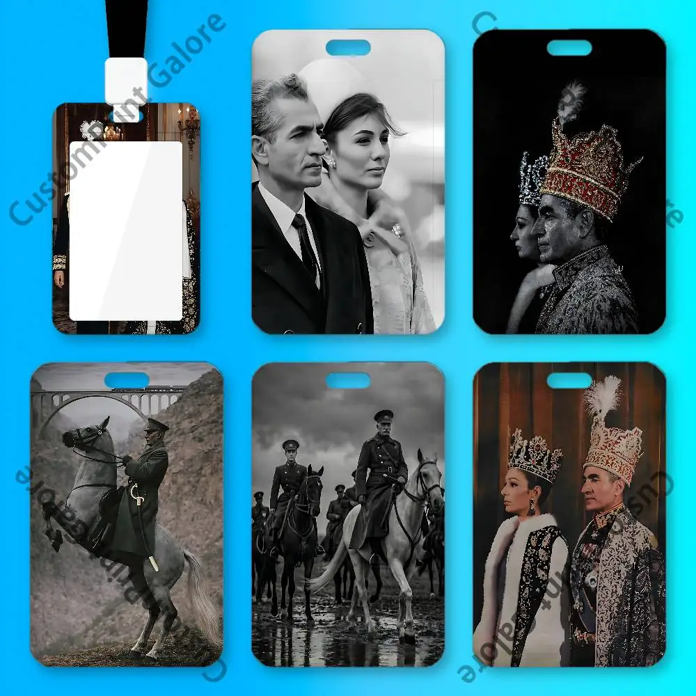 

Mohammad Reza Pahlavi Farah Transparent PVC ID Card Sleeve Badge Dustproof Case For Staff School Student Work Card