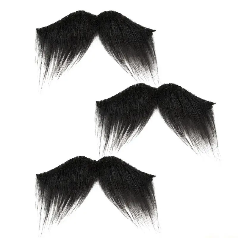 31BF 3 ชิ้นปฏิบัติเคราปลอมที่มีพื้นผิวธรรมชาติอุปกรณ์ประกอบฉากปาร์ตี้ฮาโลวีนสำหรับผู้ชาย