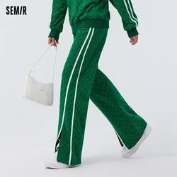 Semir 2024 Marley pantaloni Casual per donna pantaloni a gamba larga con spacco a contrasto di colore pantaloni elastici in vita stile sportivo retrò