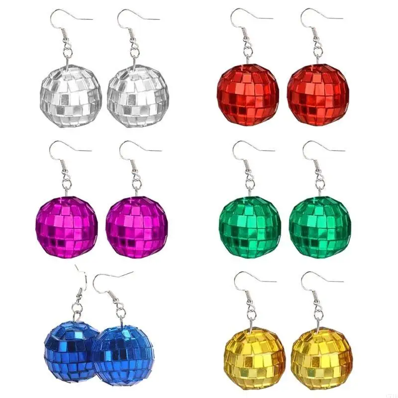 Pendientes bola discoteca los años 60 y 70, accesorio para disfraz