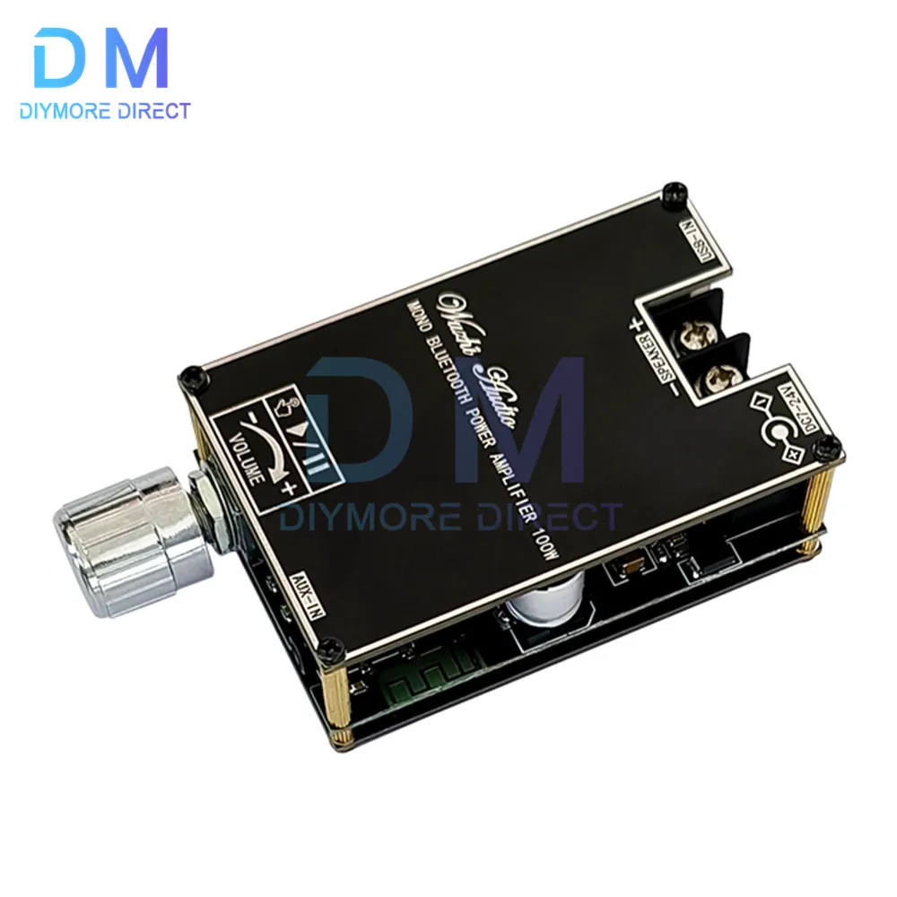 100W Bluetooth 5.0 Power Amplifier Board TPA3116 Digital Audio HiFi Stereo Mono Channel Class D AMP for Speakers DC7-24V