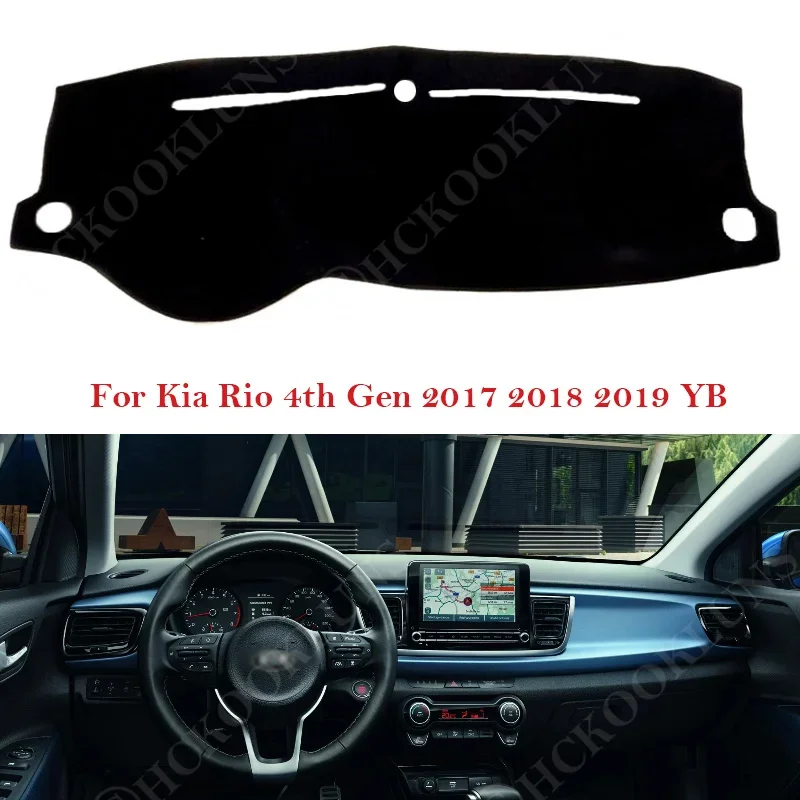 Dashboard Cover Protective Pad For Kia Rio 4th Gen 2017 2018 2019 YB Car Accessories Dash Board Sunshade Anti-UV Carpet Dashmat