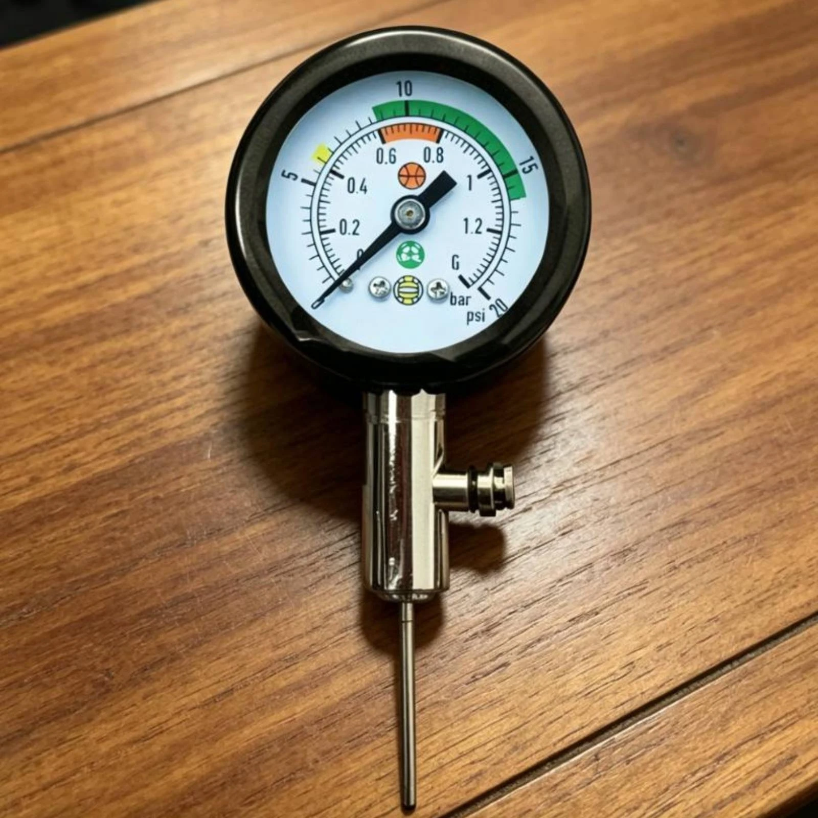 Basketball Air Gauge Easy to Read Ball Pressure Gauge Football Pressure Meter Portable Color Coded Zones