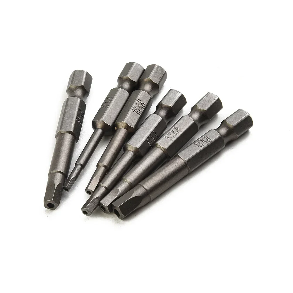 10Pcs 50mm Pentagonal Screwdriver Magnetic Drill Bit 1/4Inch Hex Shank Socket Adapter Hand Tools Screwdriver 2.15-7.35mm