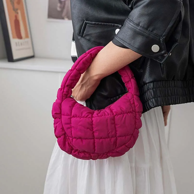 Bag woman small cloud bag Korean version of fold bubble hand bag down cotton jacket dumpling handbag