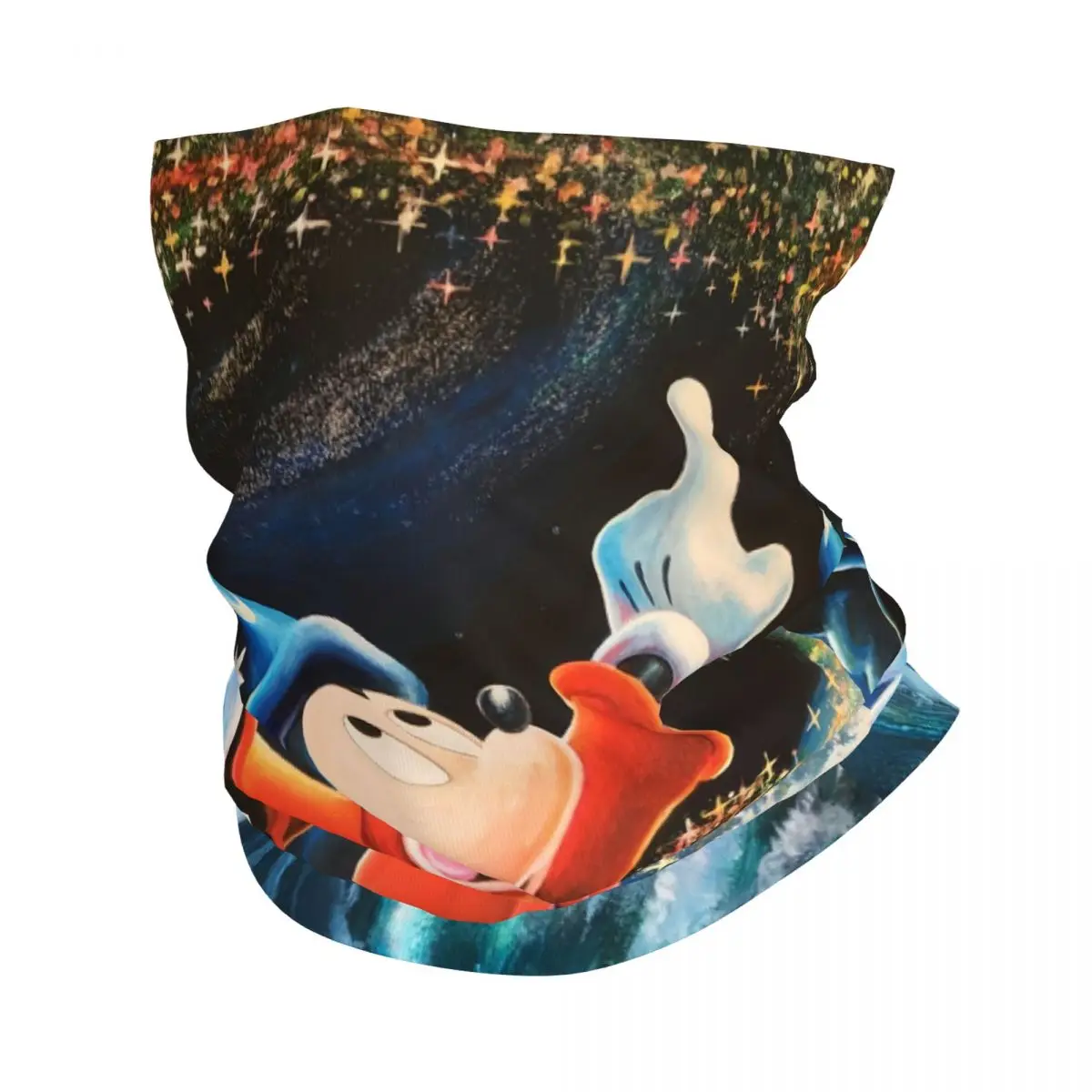 

Custom Fantasia Movies Mickey Mouse Anime Music Neck Gaiter Men Women Windproof Winter Bandana Scarf for Cycling