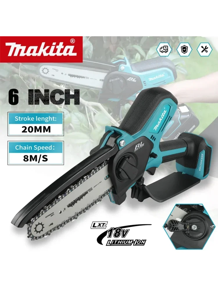 Makita Houtbewerking met kleine draagbare 18V accu kettingzaag voor elektrische 6-inch houtzaag, mini draagbare kettingzaag - afbeelding 2