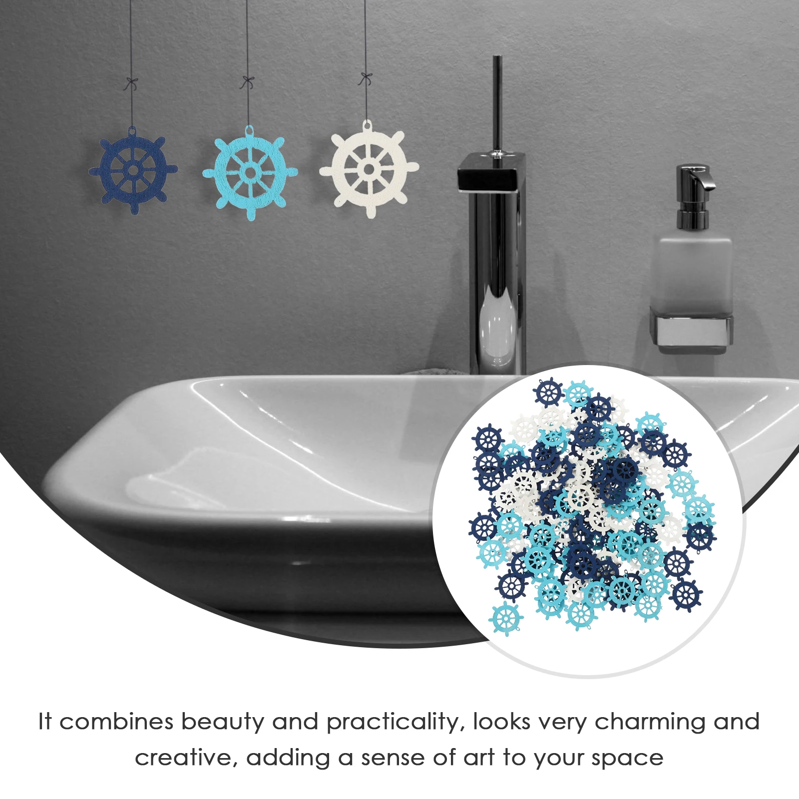 

100pcs Wooden Wall Hanging Decor Wall Hanging Decor Nautical Style Craft For Home Living Room Bedroom Cafe Hotel Ornament