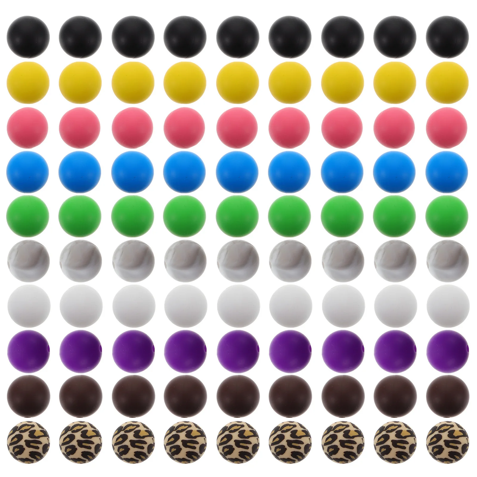 

100Pcs Silicone Beads Colorful Round DIY Loose Beads for Crafts Jewelry Making Teething Pacifier Chain Spacer Bead