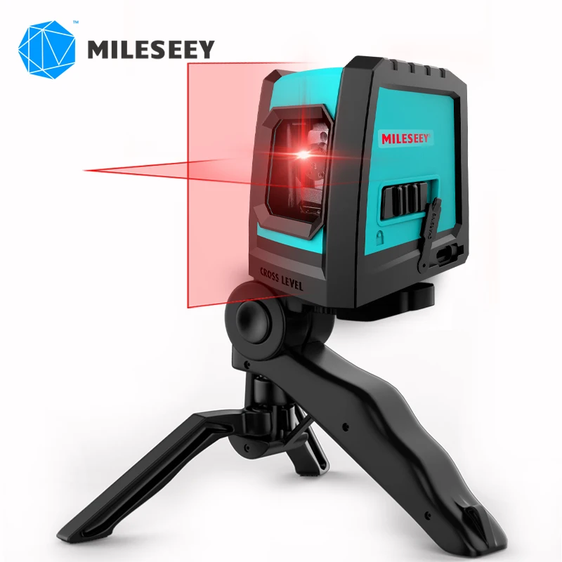 Mileseey 2 Lines Laser Level L52R Professional Vertical Cross Laser Leveler with USB Charge and Tripod Indoors and Outdoors