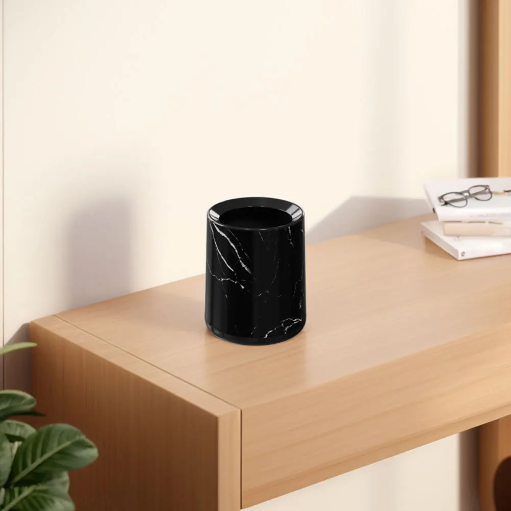 سلة مهملات سطح المكتب بنمط رخامي، سلة مهملات صغيرة الحجم للحمام والمطبخ وغرفة النوم والمكتب وصندوق قمامة صغير مزخرف #2