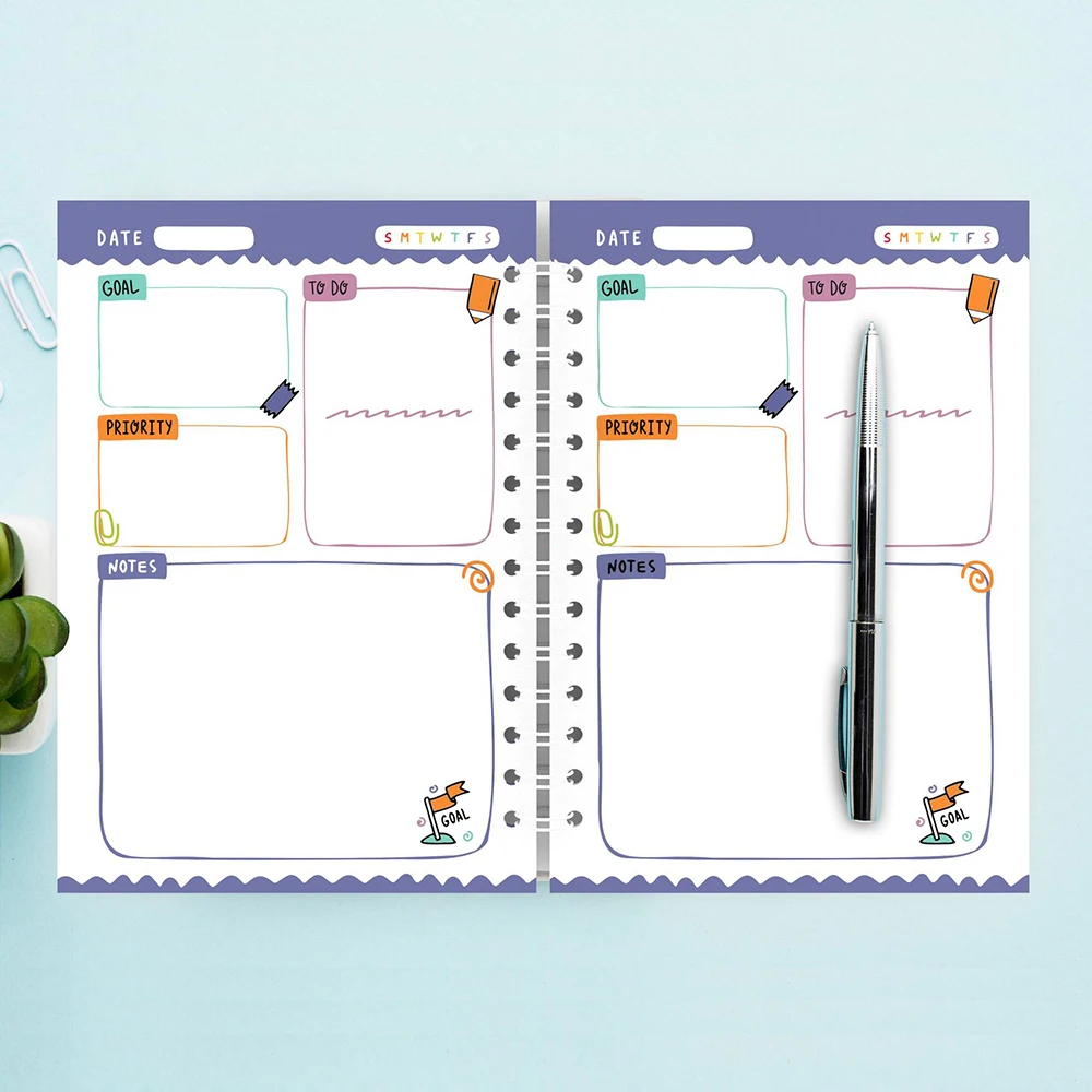 2023 Plan Book Without Date Schedule Book A5 Coil English Notebook Journal Notebook Daily Planner