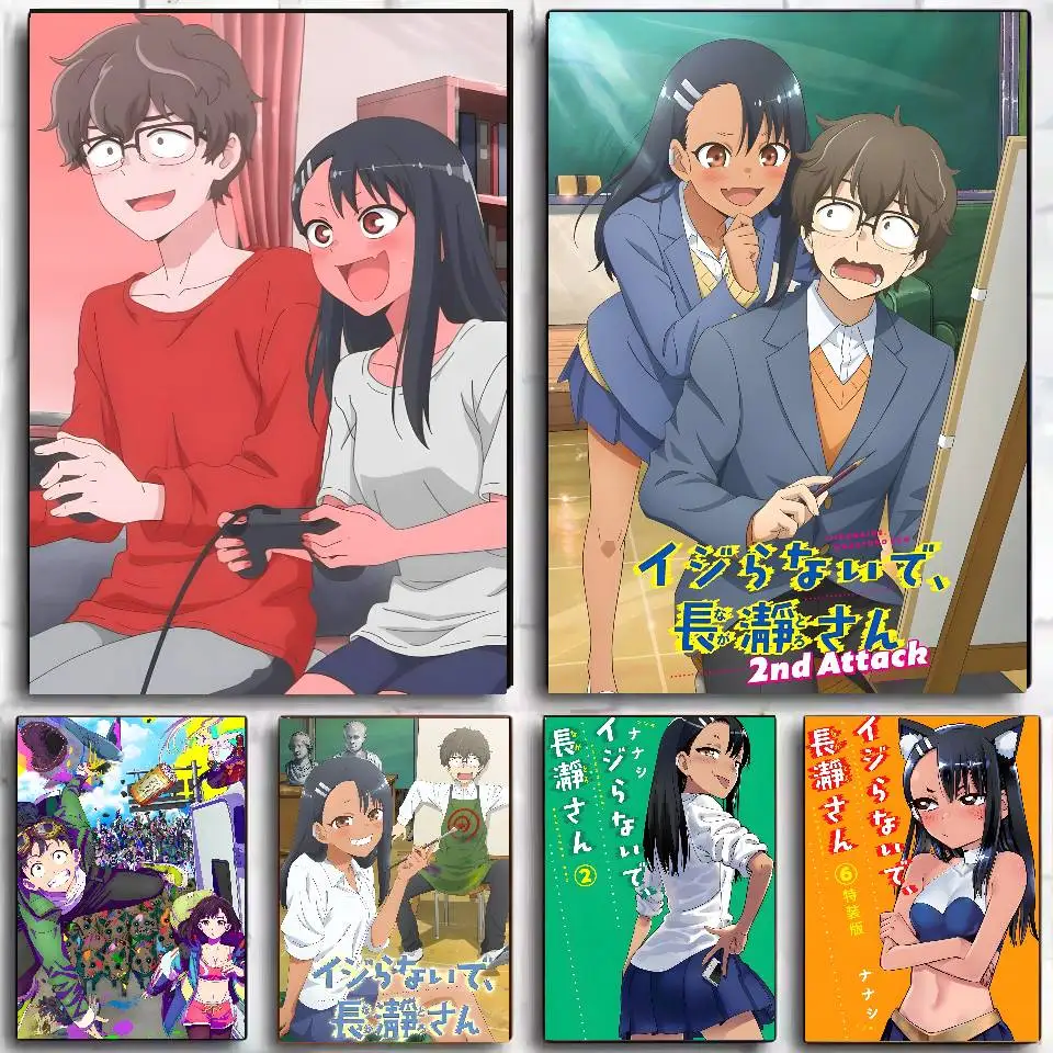 N-Nagatoro S-San Anime-Poster, selbstklebende Kunst, wasserfester Papieraufkleber, Kaffeehaus, Bar, Wohnheim, Zimmer, Wanddekoration